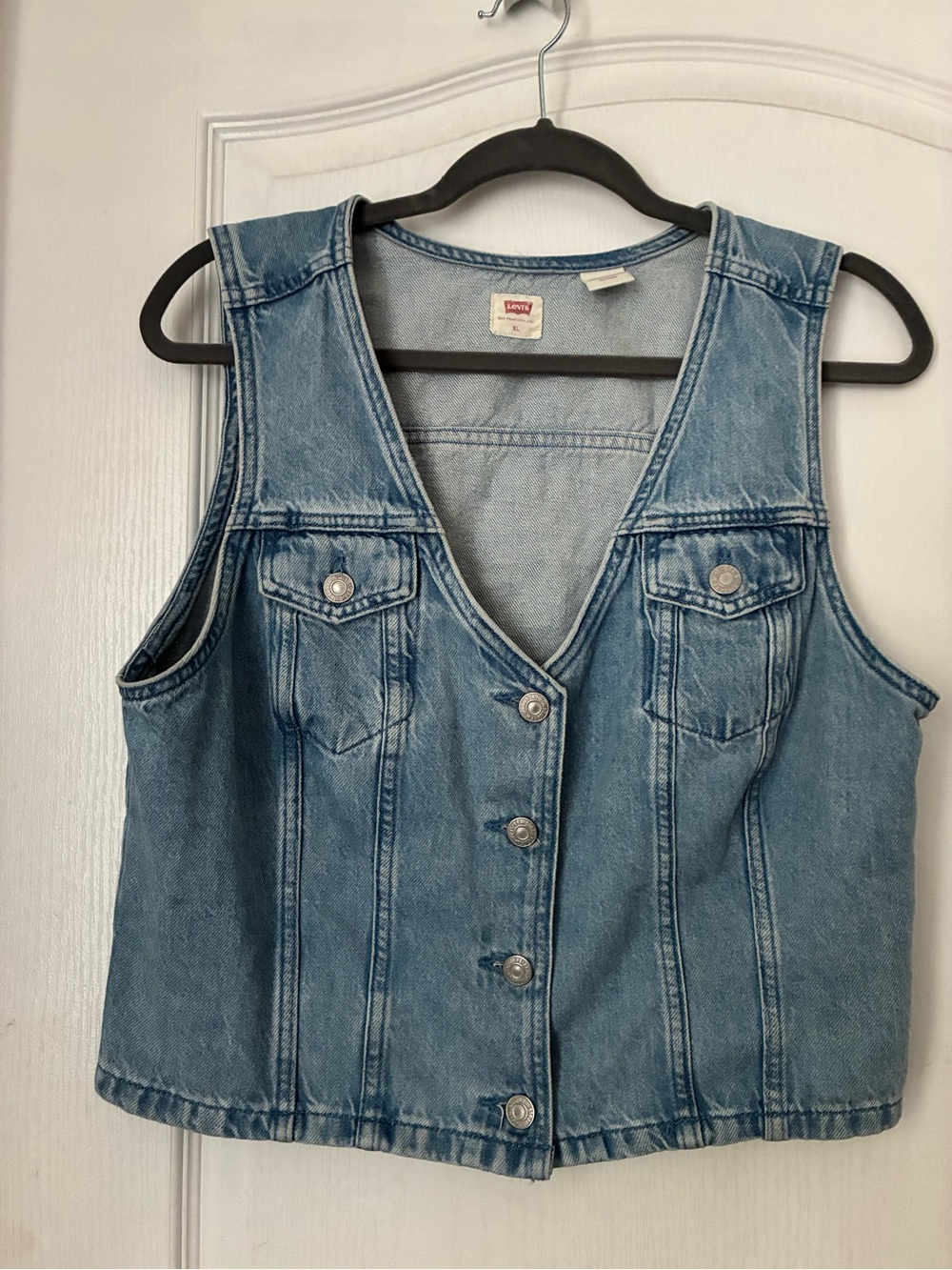 Levi's Medium Blue Denim Button-Front Tank Vest